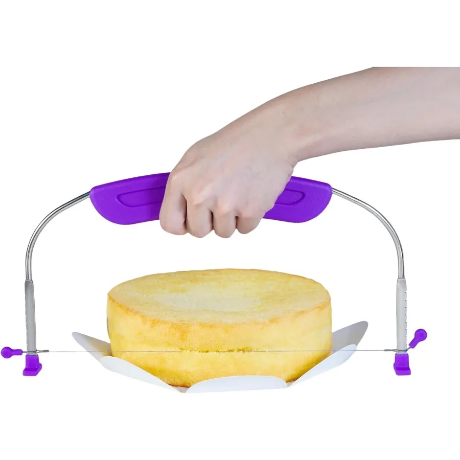

Регулируемый резак для торта LevCake Slicer Leveler 9, различная высота, пищевая нержавеющая сталь премиум-класса, двойная проволока, резак для торта Sl
