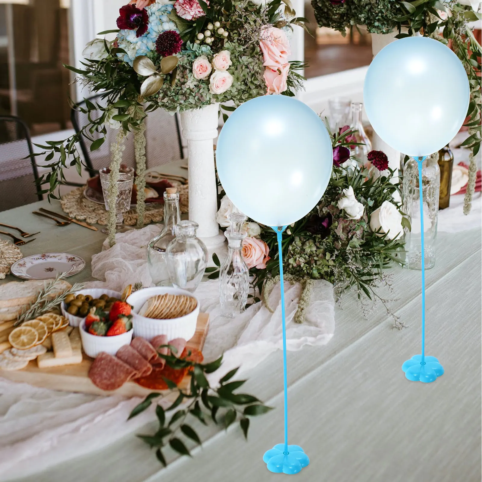 

50 Pcs Balloon Base Sticks Tall Table Wedding Holder Plastic St s Centerpieces Banquet Decor Blue 40cm Reusable Smooth
