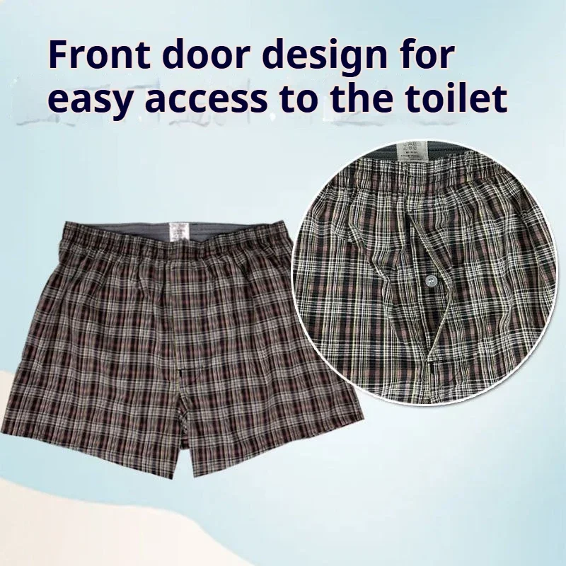 軽度の失禁下着中年高齢者男性綿漏れ防止おむつパンツ通気性洗える患者ボクサーパンティー