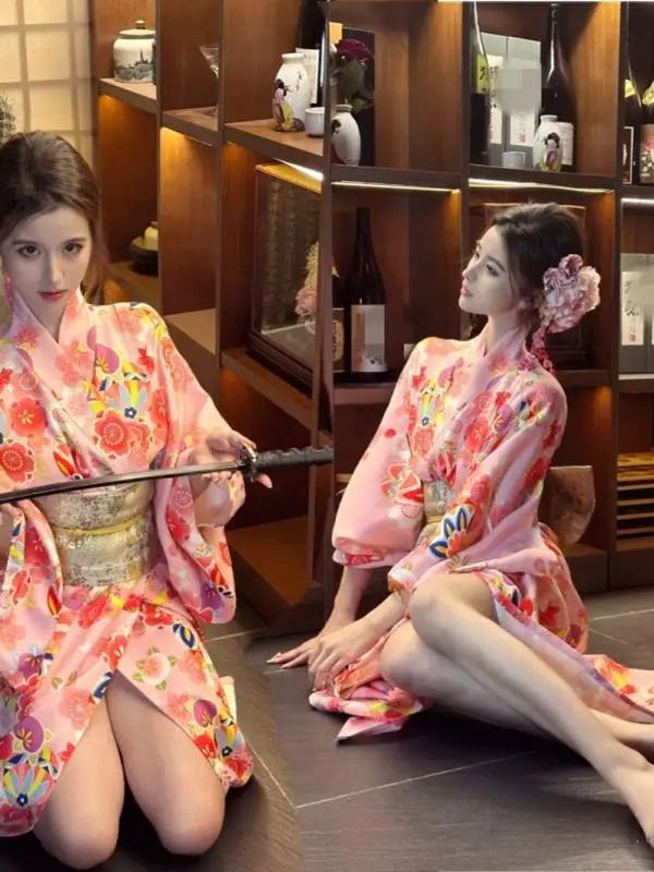

Traditional Japanese Kimono Style Art Photo Shoot Robe Ultra Fairy Tale Girl Modified Artistic Photography Dress for Women