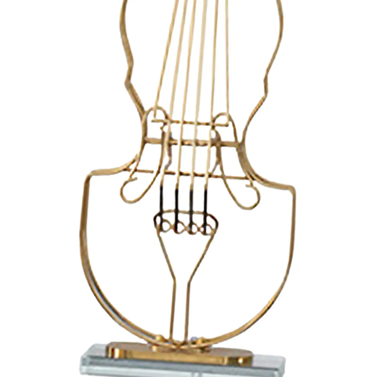 Metal Violin Sculpture Ornament Miniature Instrument Figurine Classic Musician Gift Modern Instrument Statue for Shelf Office