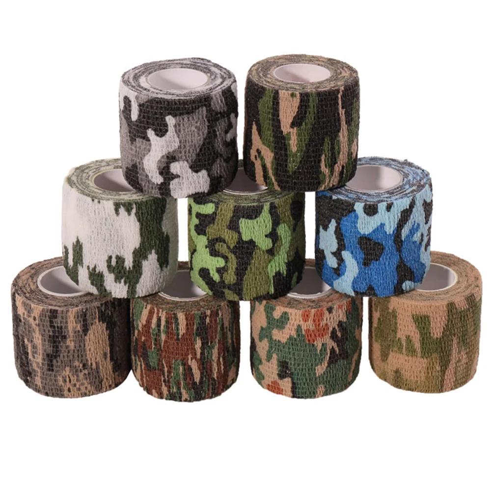 12 Pcs Camouflage Bandage Dog Outdoor Elastic Pet Self-Adhesive Non-woven Fabric