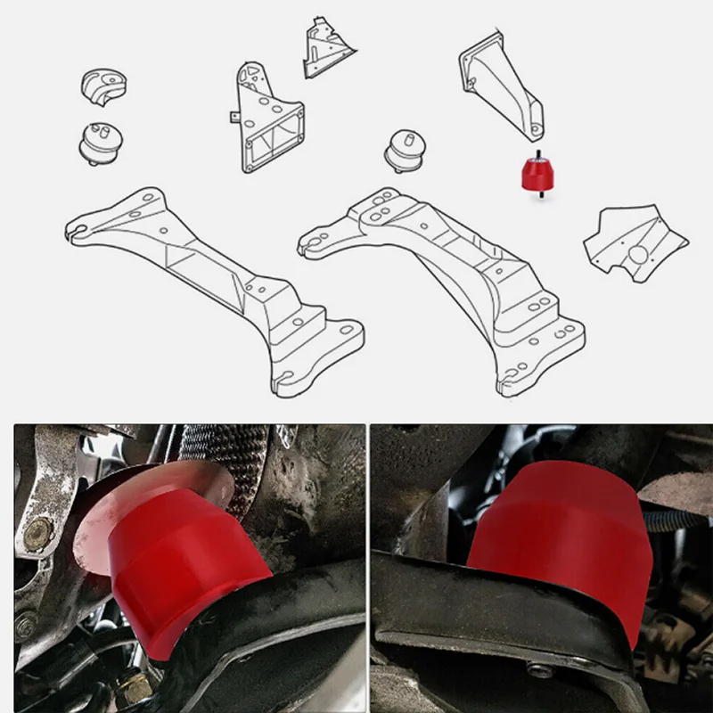 Engine Front L&R Mount Mounting Insulator For BMW E36 E46 Compact Z3 Z4 Inline 6CYL 85A Polyurethane