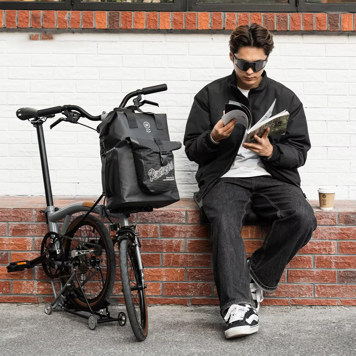 

Bike Handlebar Bag Quick-Release With Support Frame Backpack Bicycle Travel Storage Bicycle Accessories For Brompton