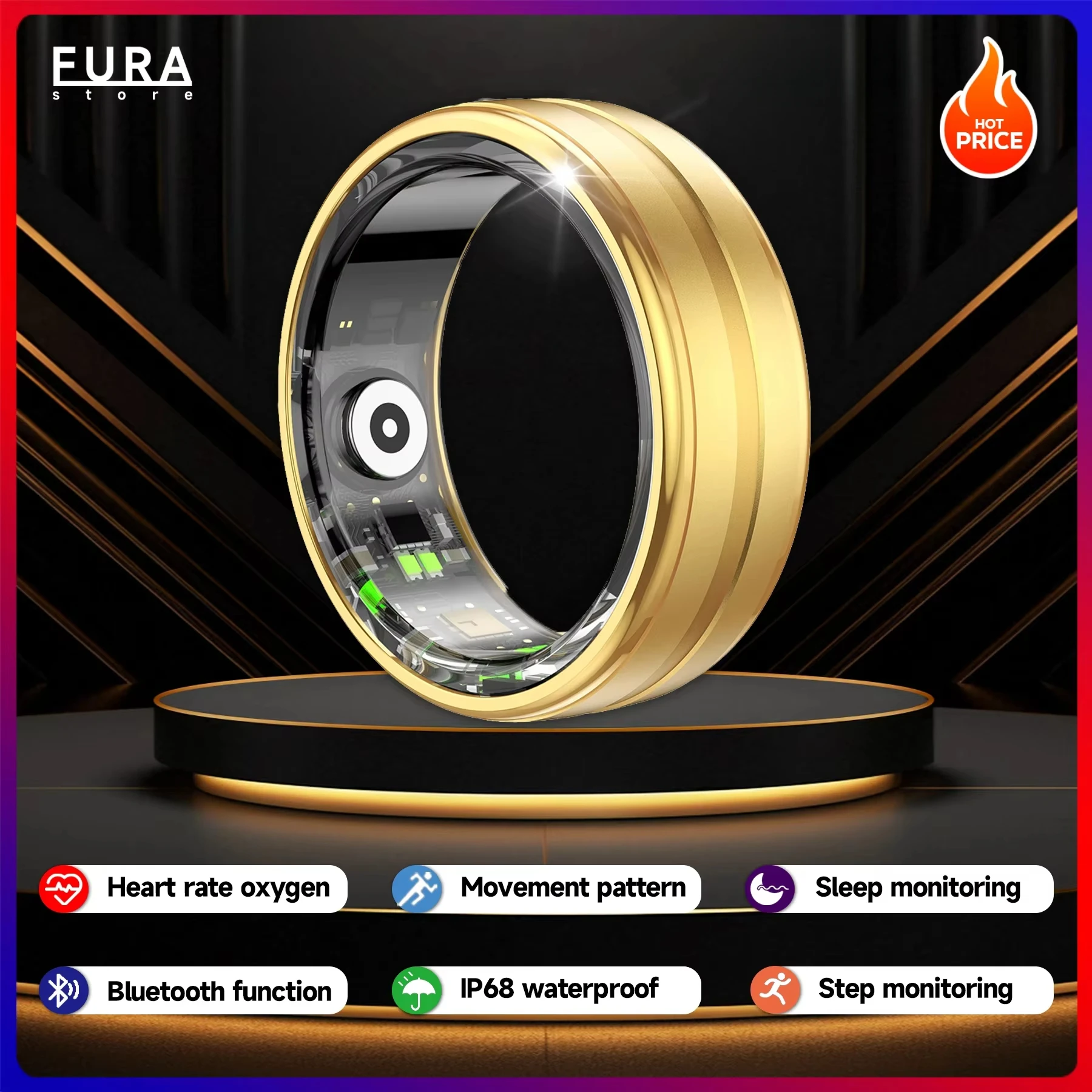 

2025 R06 Smart Ring Sleep Heart Rate Monitor IP58 Waterproof Bluetooth 5.0 Multiple sports modes for men and women Android IOS