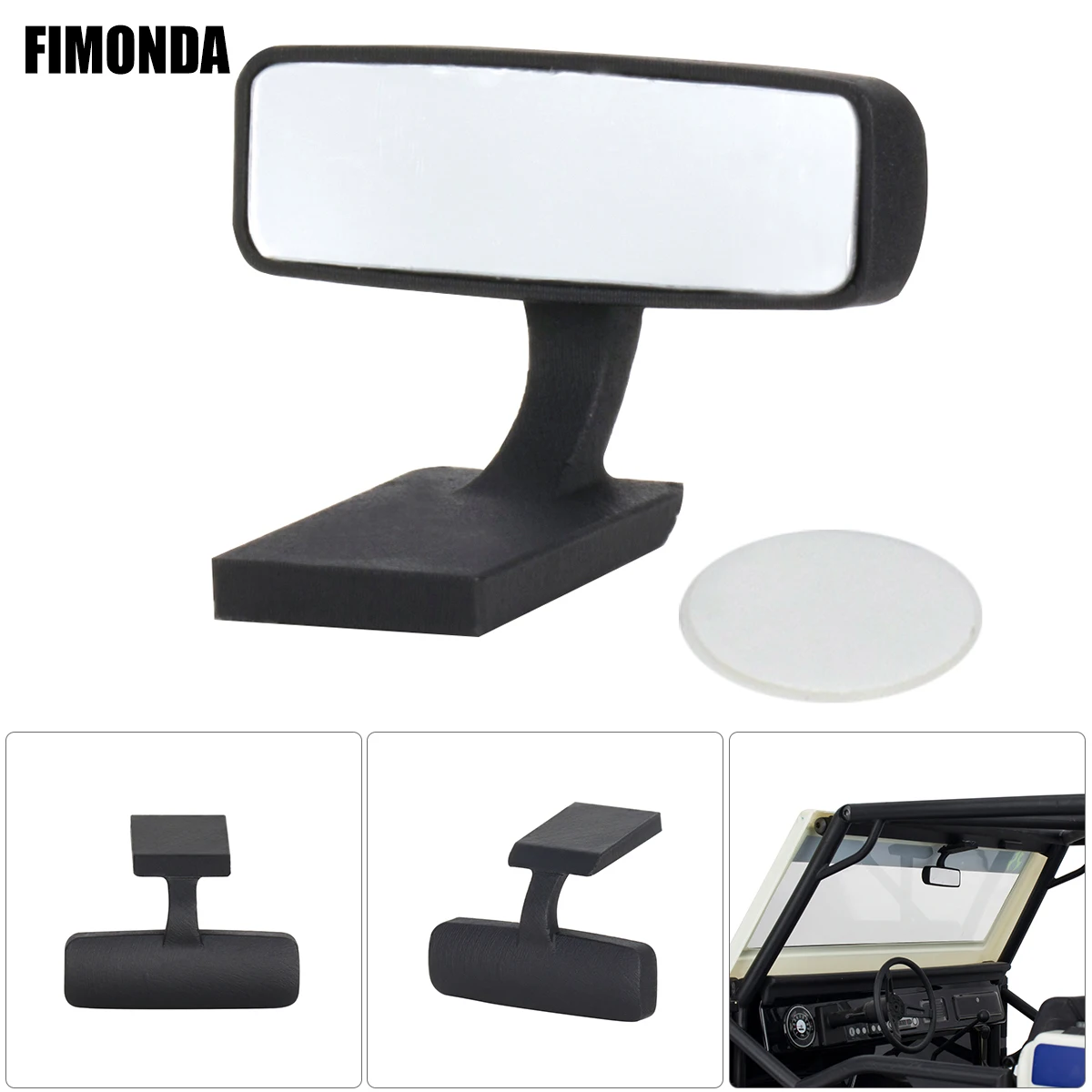 Rearview Mirror Decor for 1/10 & 1/8 Scale RC Cars - Compatible with TRX4, SCX10, D90, RD110, MST, VS4 (Model: #R040-1)