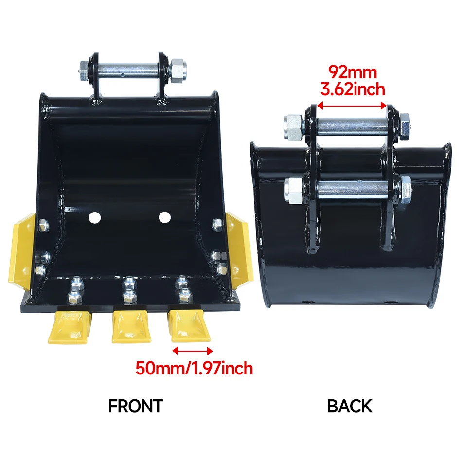 مرفق دلو حفارة صغيرة 300 مللي متر/11.81in دلو خندق للحفارات 1-3 طن لخطوط أنابيب الخنادق وإدارة النهر