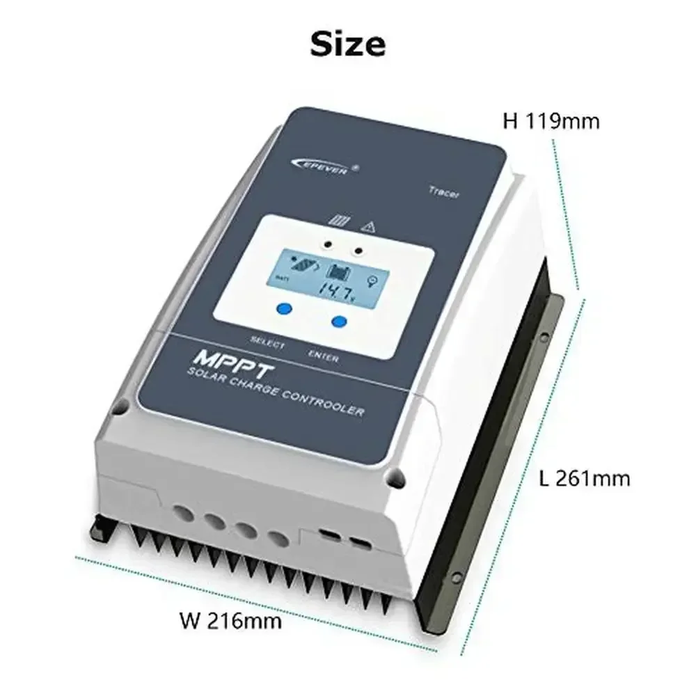 50A MPPT Solar Charge Controller Tracer-an Series Compatible with 12V/24V/36V/48V Lead-Acid Sealed Gel Flooded Lithium Batteries