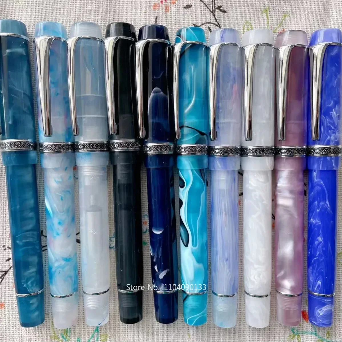 Kaigelu 316 Acrylic Fountain Pen Polish Nib Blue Brown White Marble Amber Pattern Ink Pen Writing New Students Office Business