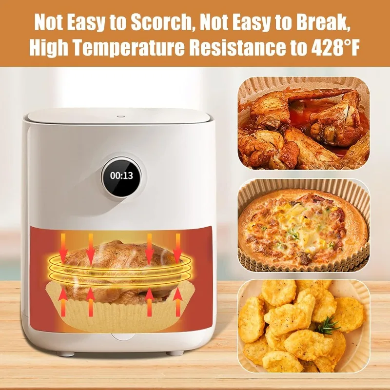 Disposable Fryer Paper Liners Food Grade Oil-proof Fryer Baking Papers Micro-wave Barbecue Pads Mat Kitchen Accessories