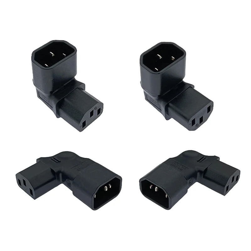 

10A 3Pin IEC Connector Down UP 90 Angled IEC 320 C14 Male To C13 Female Power Adapter AC Plug For LCD LED Wall Mount TV