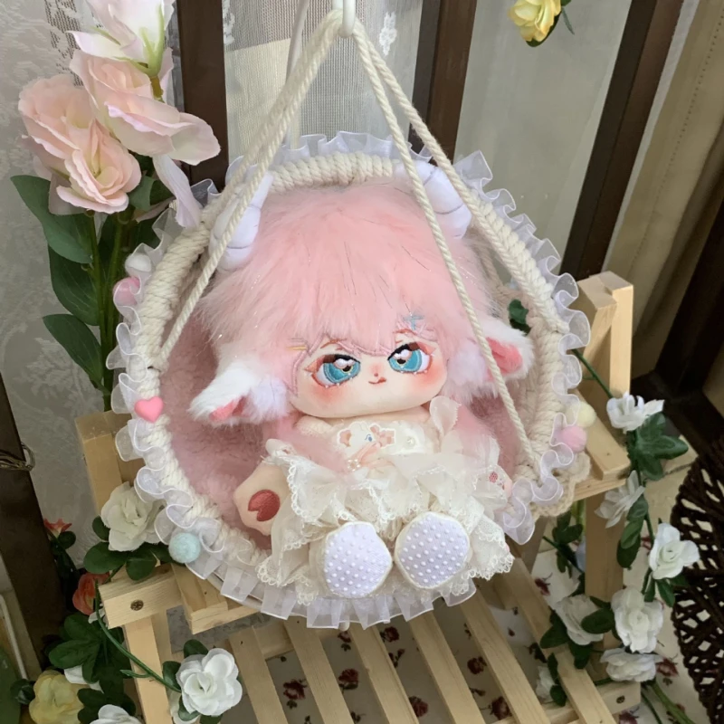 New Arrival Pink Rabbit Hair Mixed with Fried Hair 20cm Cute with Skeleton Taoke Animal Ears Doll Collection Gift