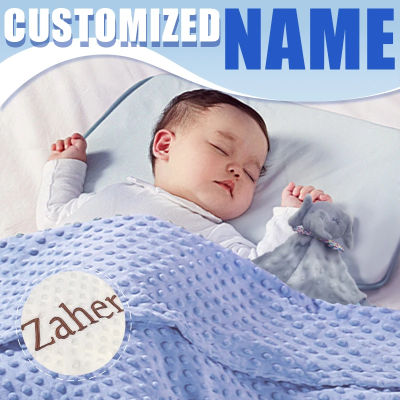 Custom Name Personalised Newborn Baby Blanket Swaddling Swaddle Wrap Soft Fleece Toddler Crib Bed Stroller Blanket Toddler Gift