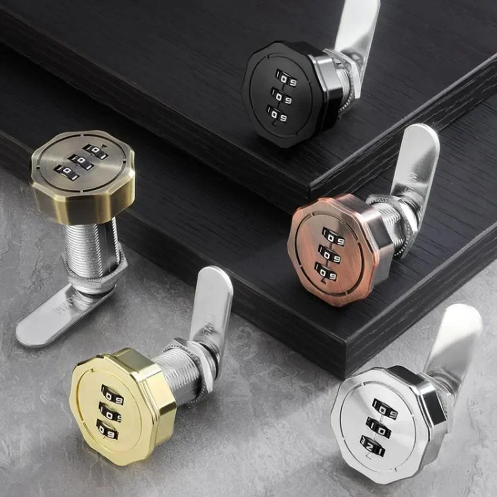 

Drawer Combination Lock Password Box Lock Zinc Alloy Turn Tongue Lock Locker For 1-20mm Plate Mailbox Cabinet Door Password Lock