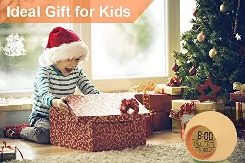 7 Colors Changing Night Backlight Alarm Digital Clock for Kids with Snooze Function LED Display Temperature Calendar to Wake Up