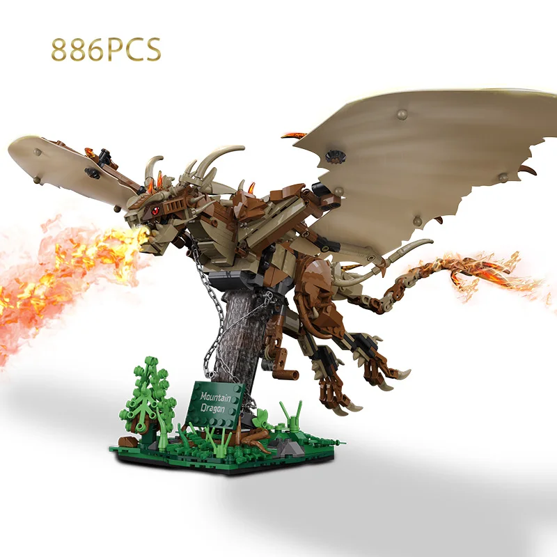 

886 шт., креативный волшебный мир, Венгерское дерево, пик, дракон, строительный блок, фильм, Гарри, фитозавр, модель, сделай сам, сборные игрушки, подарок для детей