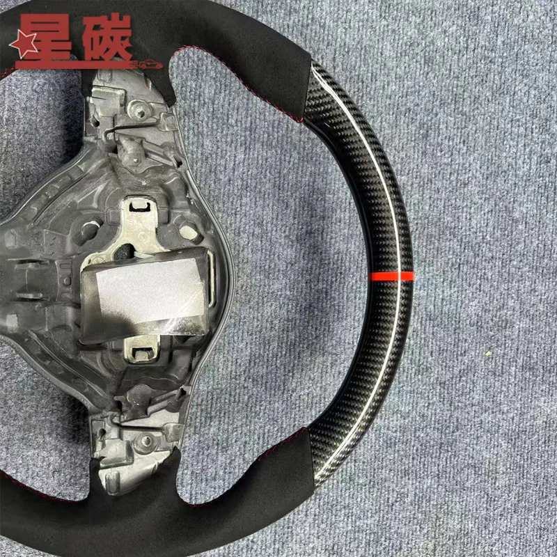 For Volkswagen Golf 6 GTI Carbon Fiber & Suede Steering Wheel Modification