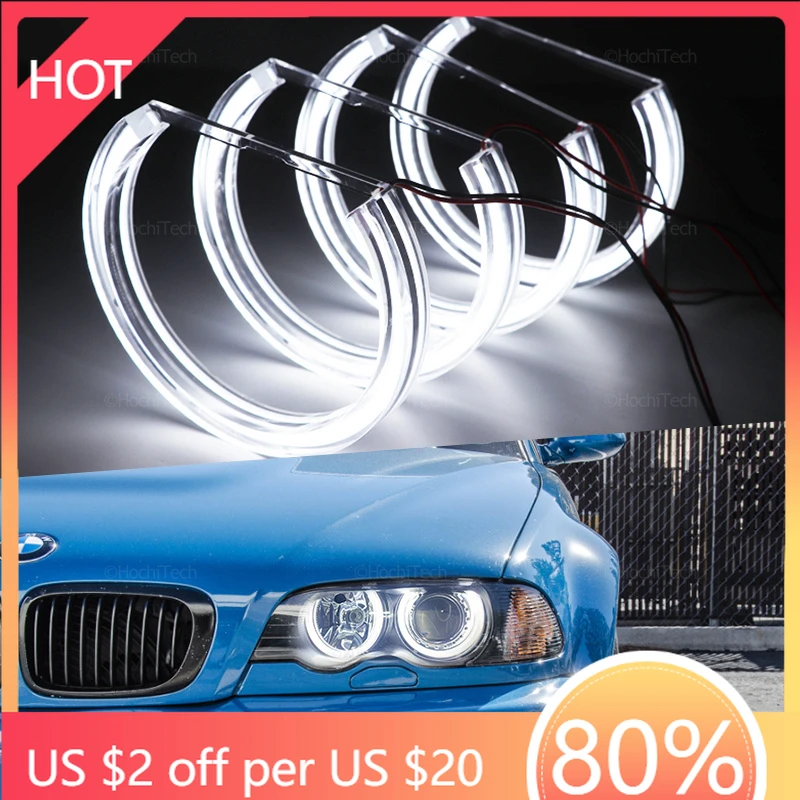 Стеклоочистители дневного света Кристалл DTM Стиль Кольцо Акриловые Ангельские Глаза Для BMW 3 5 7 серии E36 E46 E39 E38 318tds 730iL 735i 320