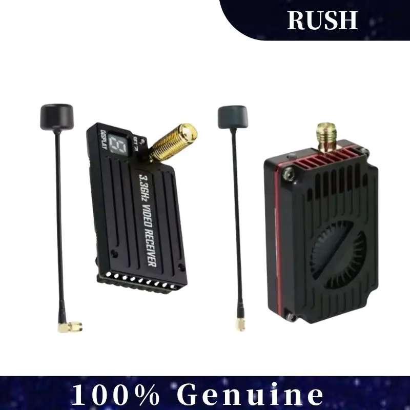 

RUSHFPV 3.3G 4W VTX Supports IRC Tramp Protocol 7-30V Video Transmitter & 3.3GHz Glasses VRX Module for RC FPV Long Range Drone