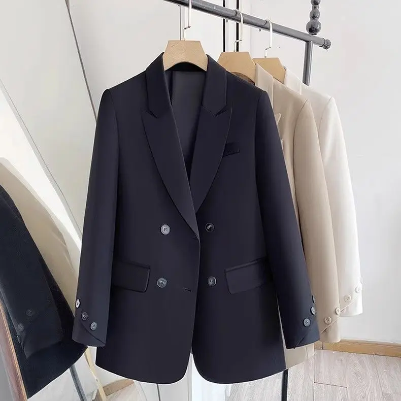 Damska marynarka plus size 2024 wiosna jesień luźny krój modna kurtka biurowa