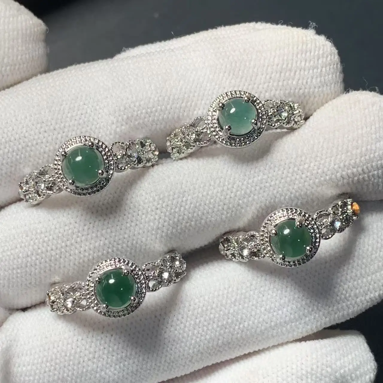 Natural Burma Jade Ring Adjustable Female Ring Jewelry for Women Gift Wholesale High Quality Vintage Fine view 4