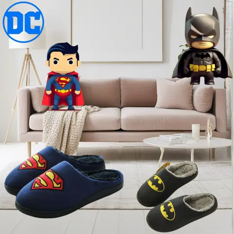 DC Batman Superman cool and stylish creative anime pattern indoor casual fashionable warm non-slip lightweight cotton slippers