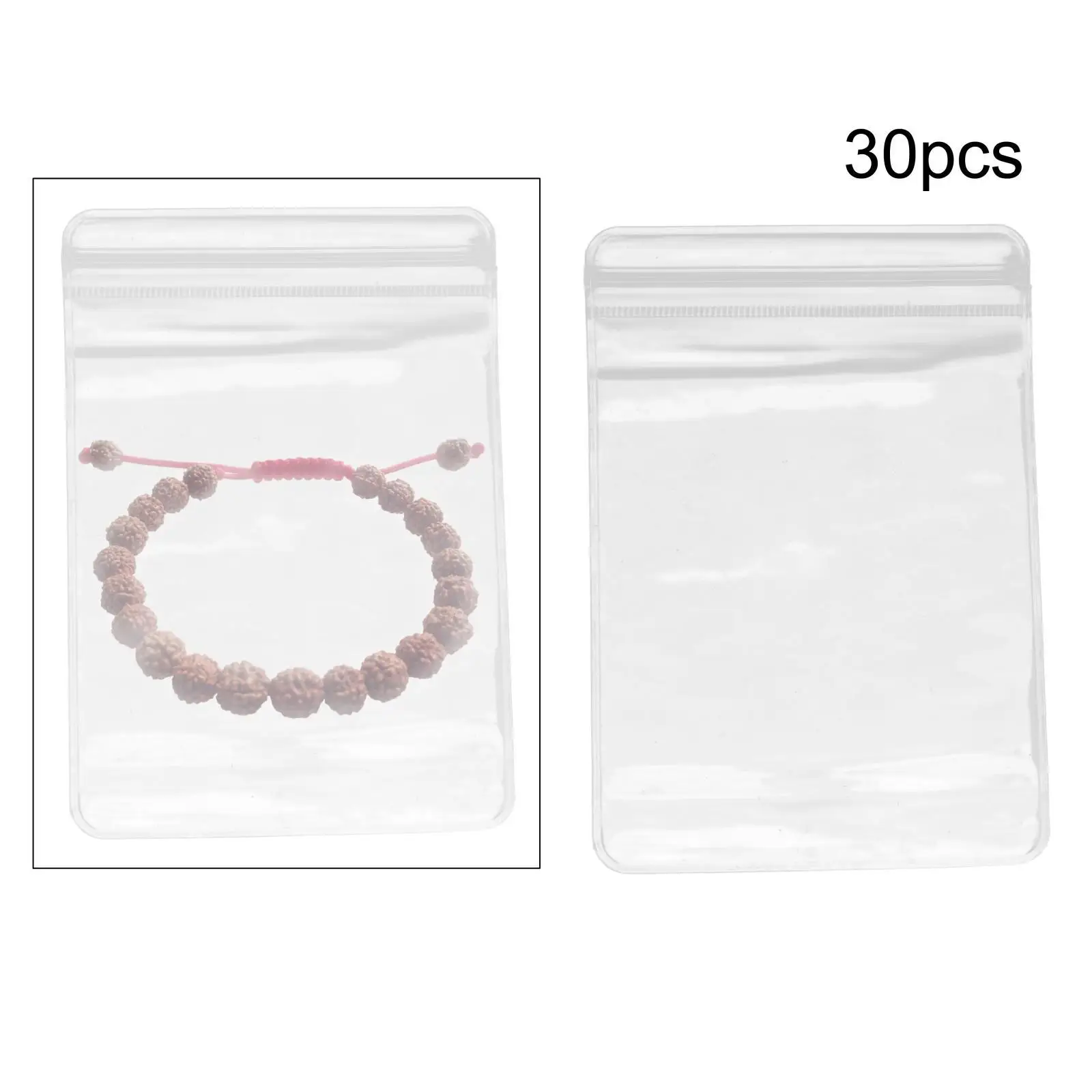 

30Pcs Jewelry Storage Bags Transparent Packing Pouch for Holding Jewelry Beads Crafts