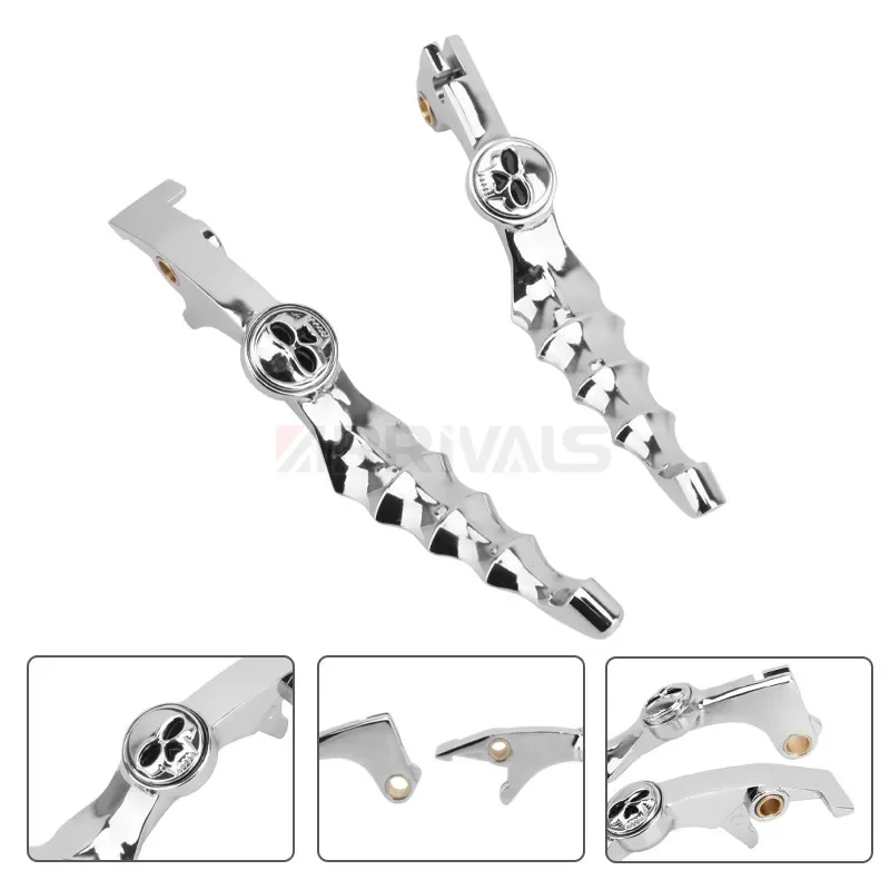 1 Pair Motorcycle Skull Front Brake Lever With Clutch Lever Brake Stop Handle Grips Set For LiFan V16 LF250-D LF250-E