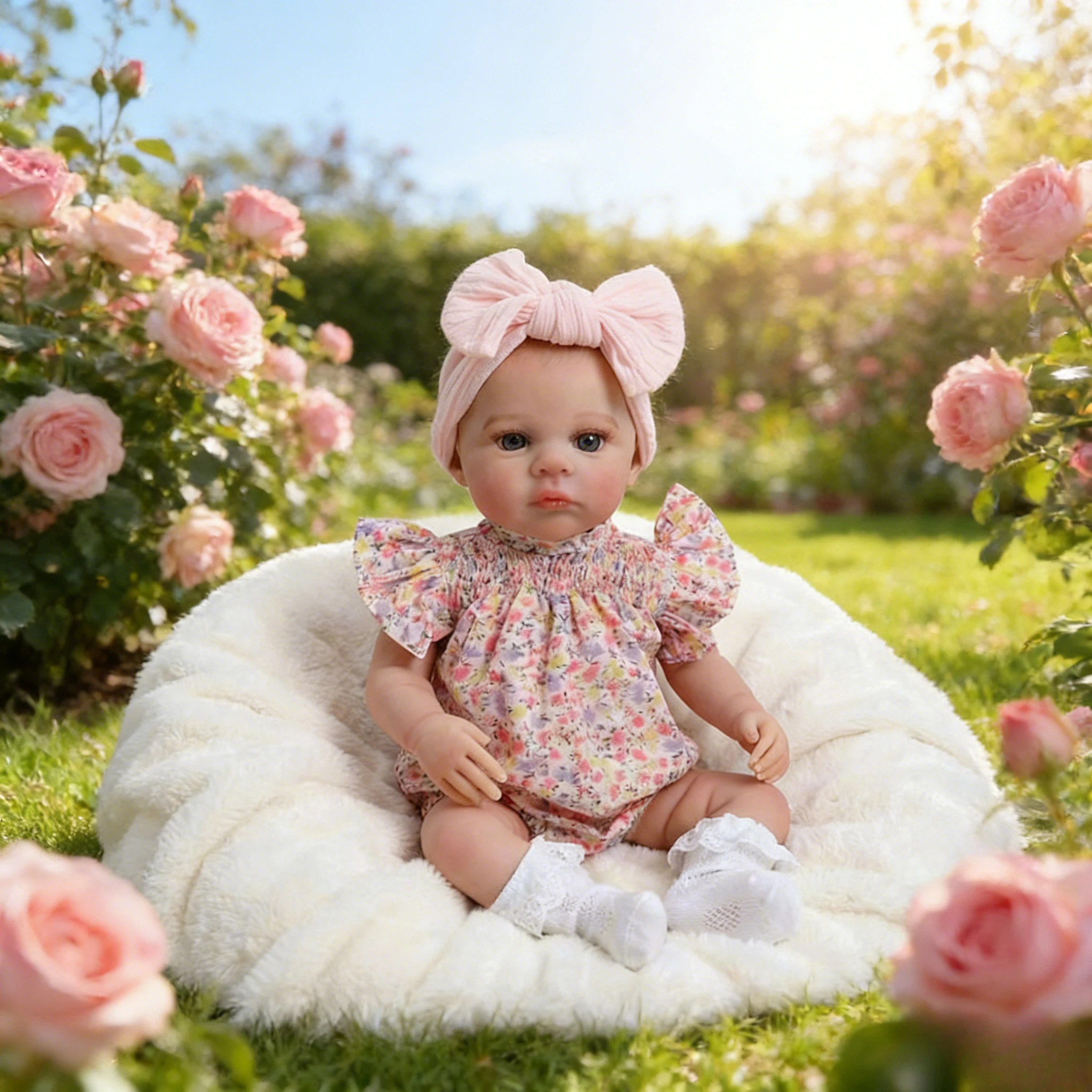 18inch Hand-Drawn Hair Reborn Girl Doll - Multi-Layer Painted Veins Meadow Cotton/Full Vinyl Body Collectible Doll