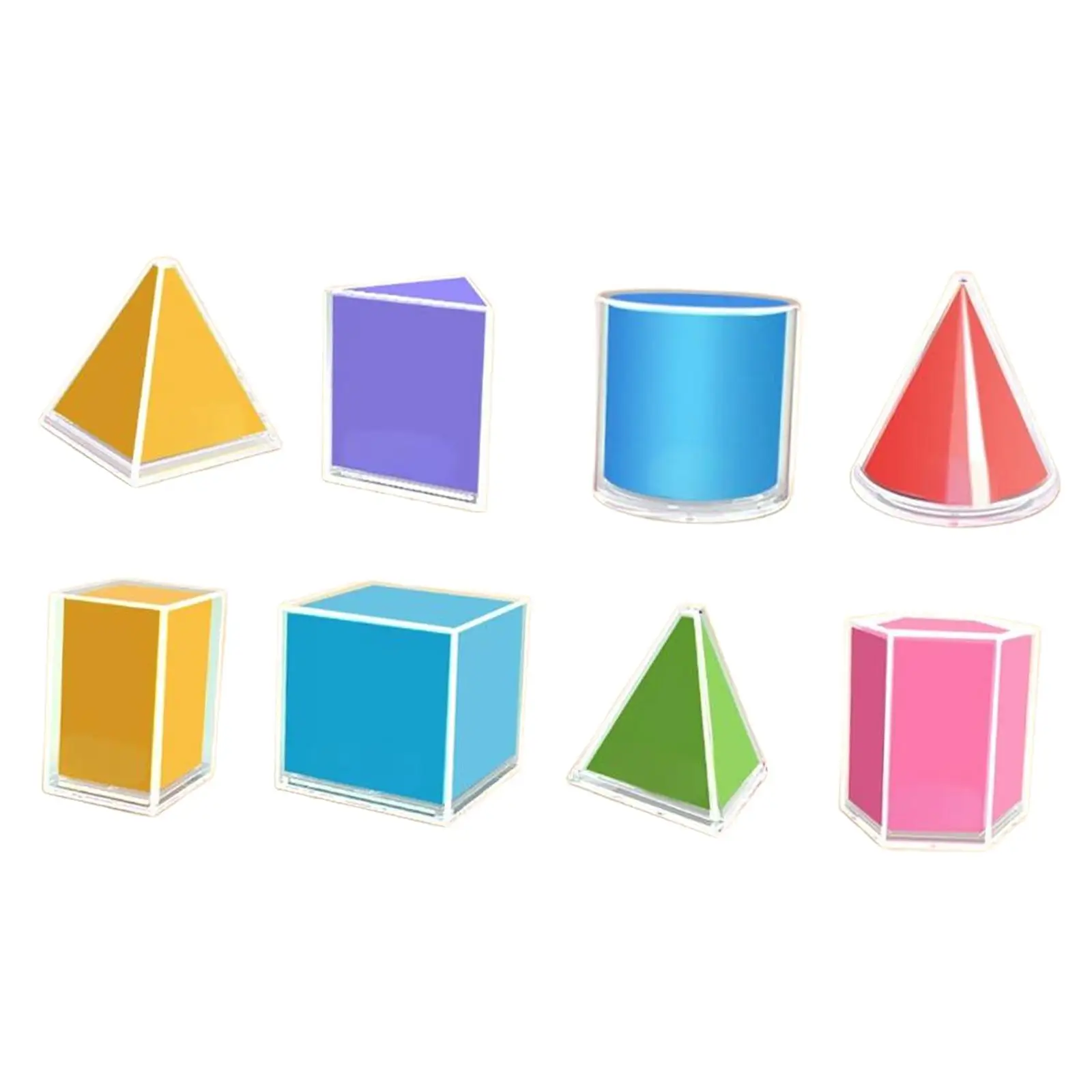 8 pezzi di forme geometriche pieghevoli, giocattoli per l'apprendimento, manipolatori di geometria matematica, materiale scolastico per la scuola materna