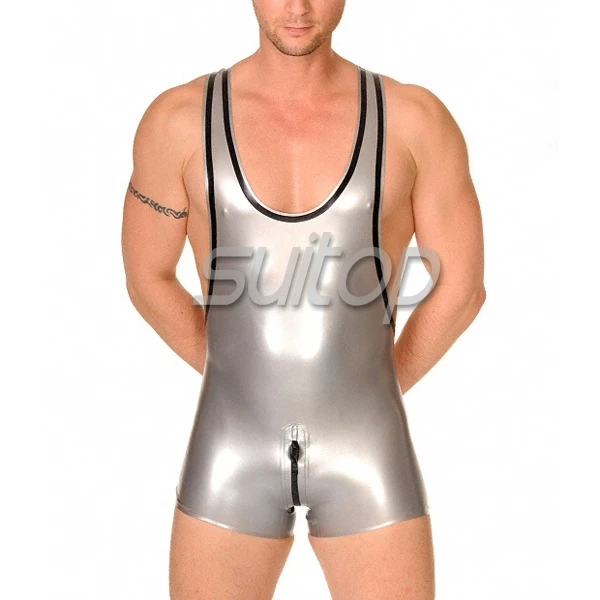 

100% handmade rubber latex sportwear playsuit