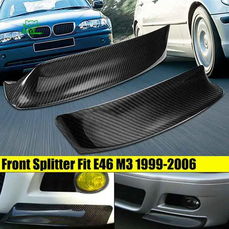 

A22E-For BMW E46 M3 1999-2006 REAL Carbon Fiber Front Bumper Splitter Spoiler Lip