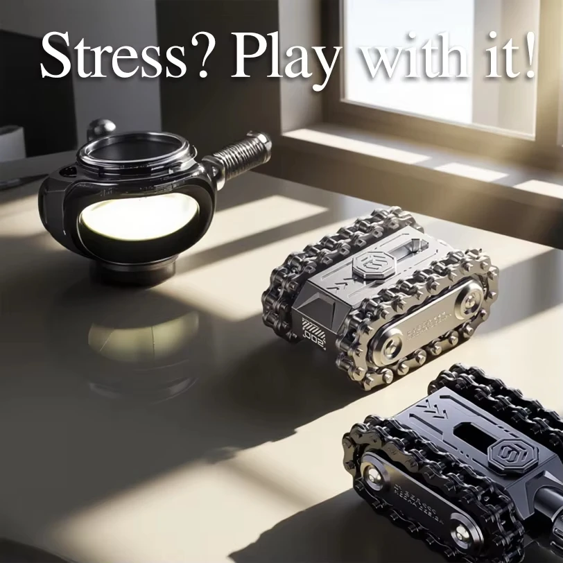 4 in 1 Fidget Slider Roller Chain Spinner Combo, Metal Chain Fidget Toy with Tactile Feedback & Clicking Sounds, Stress Relief S