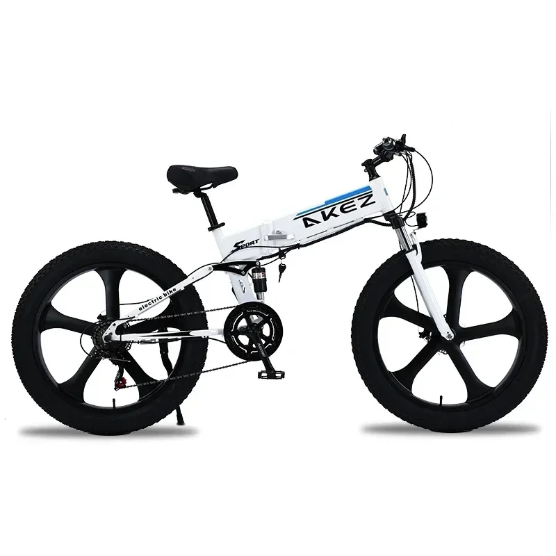 AKEZ Snow Electric Bike 1000W Motor 48V10.4AH Removable battery 26*4.0 Inch Tire off-road E-Bike Beach Travel Electric bicycle