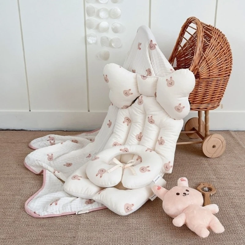 Cojín para cochecito bebé dibujos animados, cojín para asiento coche, protector para asiento infantil transpirable,