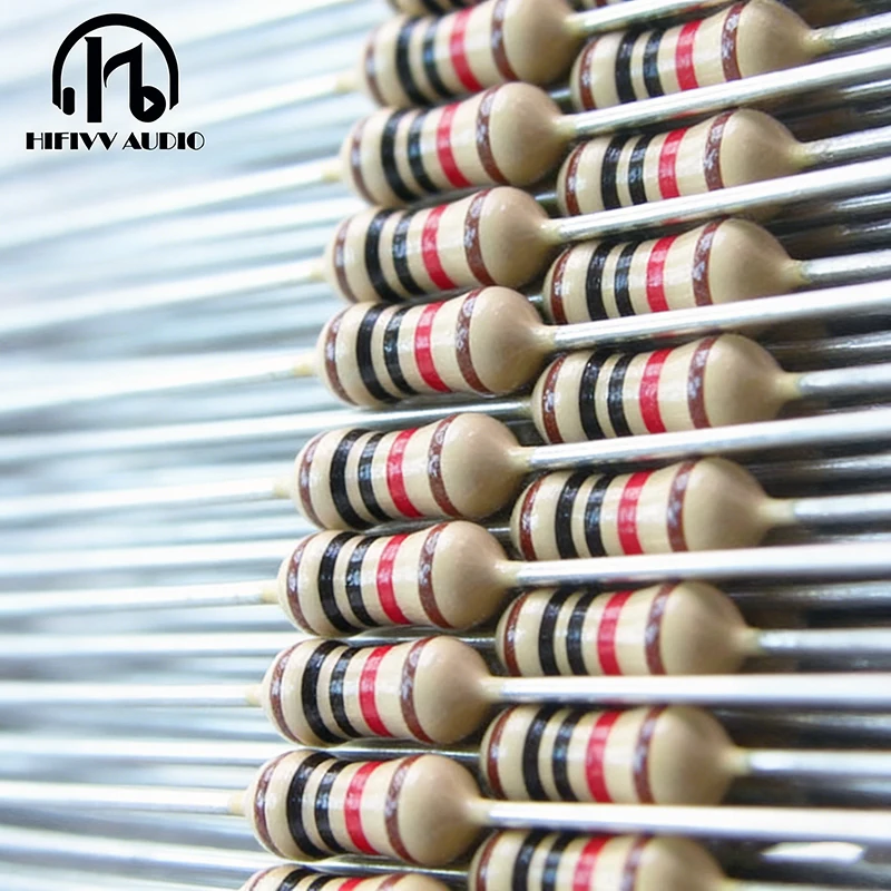 50pcs 0.25W 1/4W Resistor 718 1% RJ24 4.7R-1M Ohm Assortment Kit HIFI Audio Amplifier DIY Electronic Components Float Resistors
