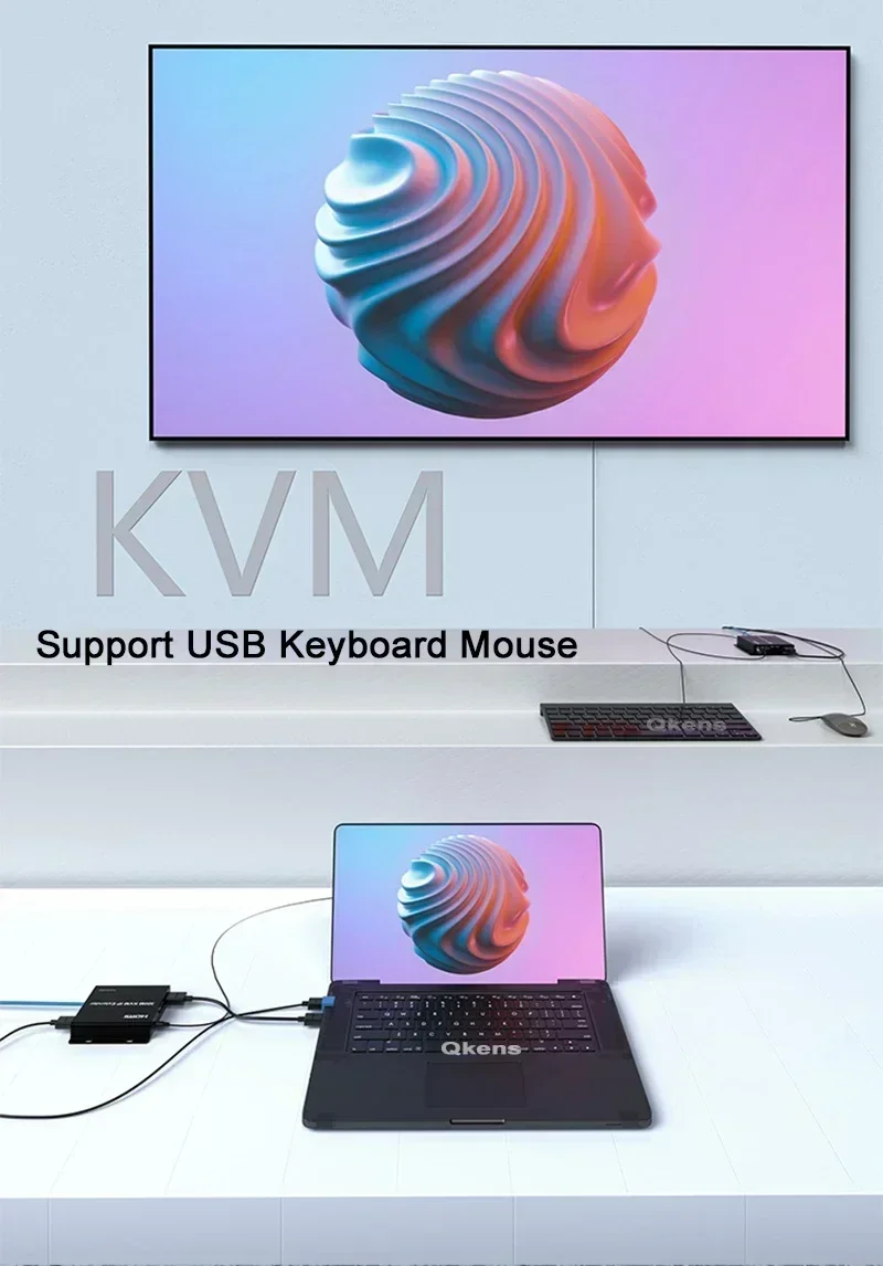 Extensor HDMI KVM de 150m y 300M sobre IP Rj45 Cat6, Cable Ethernet, transmisor y receptor de vídeo, convertidor, compatible con teclado y ratón USB