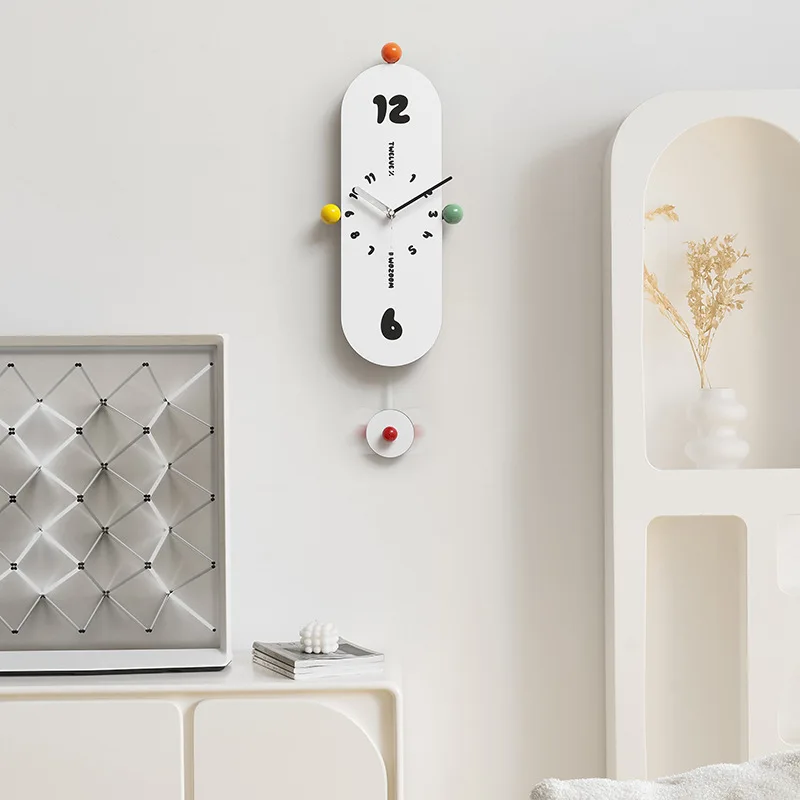 

Маятниковые настенные часы, современные однолицевые часы с игольчатым дисплеем из МДФ для украшения дома в гостиной