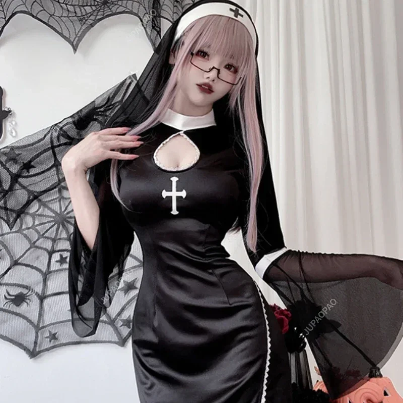 

Sexy Cosplay Nun Uniform Maid Costume Original Lingerie Nun Costume Cosplay Bar Cosplay Women Costume Halloween Carnival Dress