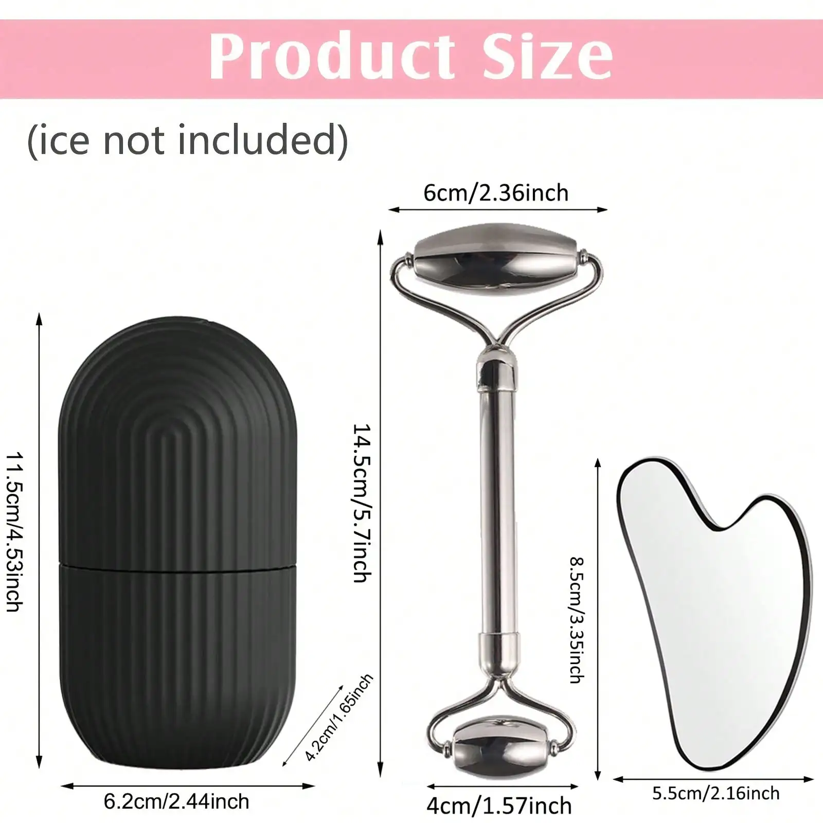 مجموعة أدوات غوا شا من الفولاذ المقاوم للصدأ، أداة تدليك الوجه، أداة العناية بالبشرة، مجموعة أدوات تجميل لرفع الكنتوري #2