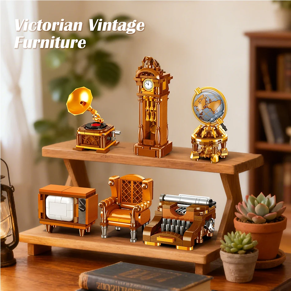 

Creative MOC Classical Furniture Building Blocks DIY Retro Home Decor Educational Toy Desktop Ornament Best Gift For Kids Adults
