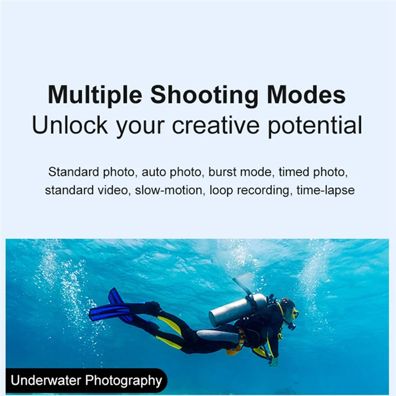 Registratore sportivo TTKK-Outdoor, action camera 1080P ad alta definizione, LCD 170 °   Videocamera per nuoto grandangolare