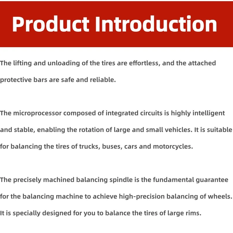 Tire Dynamic Balancing Machine Balancing Instrument for Balancing Large and Small Car Passenger and Cargo Truck Tires