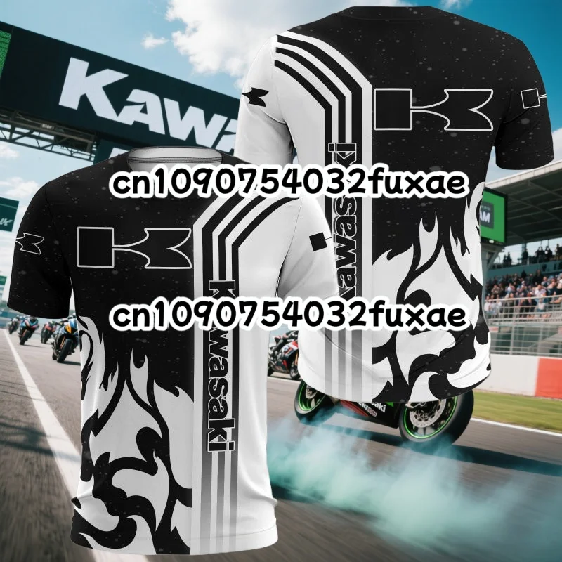 

Summer Outdoor Quick Drying Breathable Kawasaki Short Sleeved Shirt Men's and Women's Thin Motorcycle Comfortable T-shirt