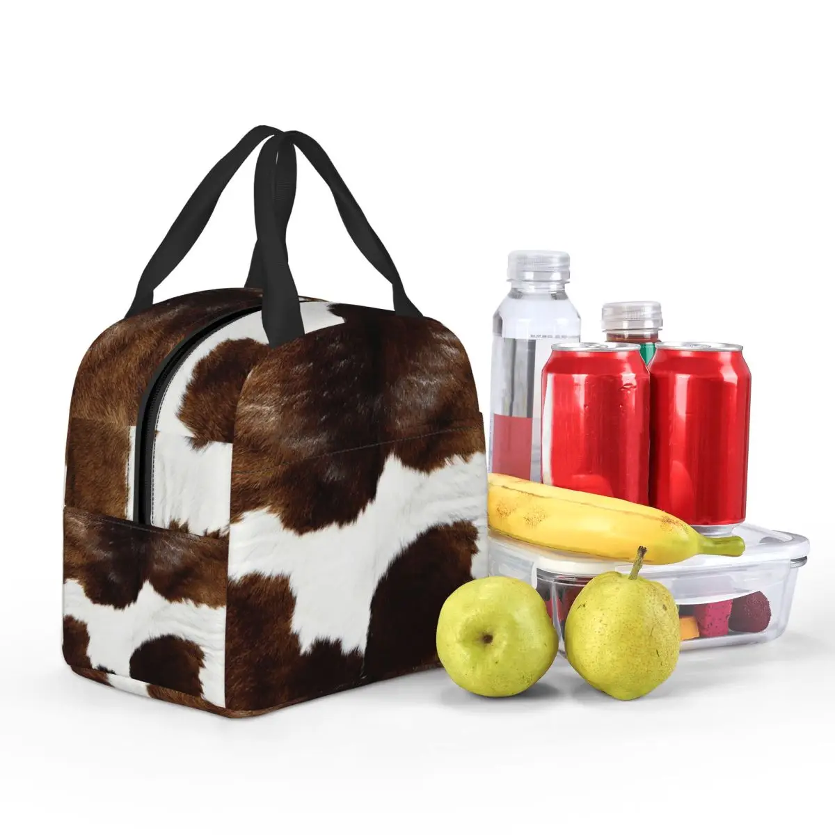 Rustic Ranch Cow Print Insulated Lunch Bag for Women Kids Portable Food Boxes Thermal Lunch Box Tote