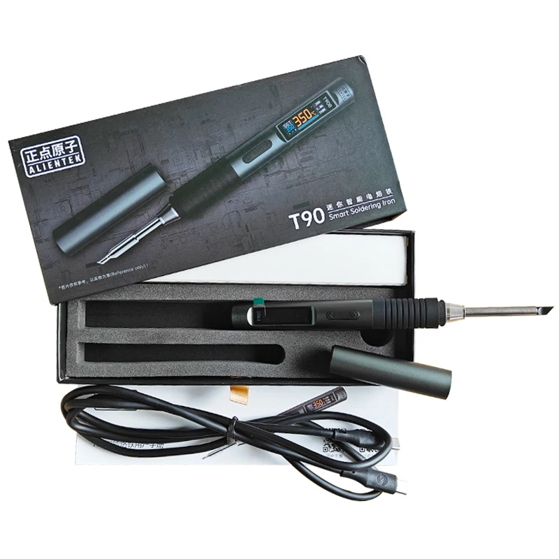 ALIENTEK T90C 전기 납땜 인두 130W 조정 가능한 디지털 디스플레이 자동 수면 PCB 정밀 납땜 인두 수리 도구