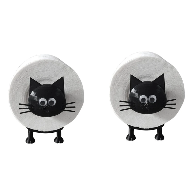 2Pcs Cute Cat Toilet Paper Holder For Home Decor Bathroom Accessories-AT64