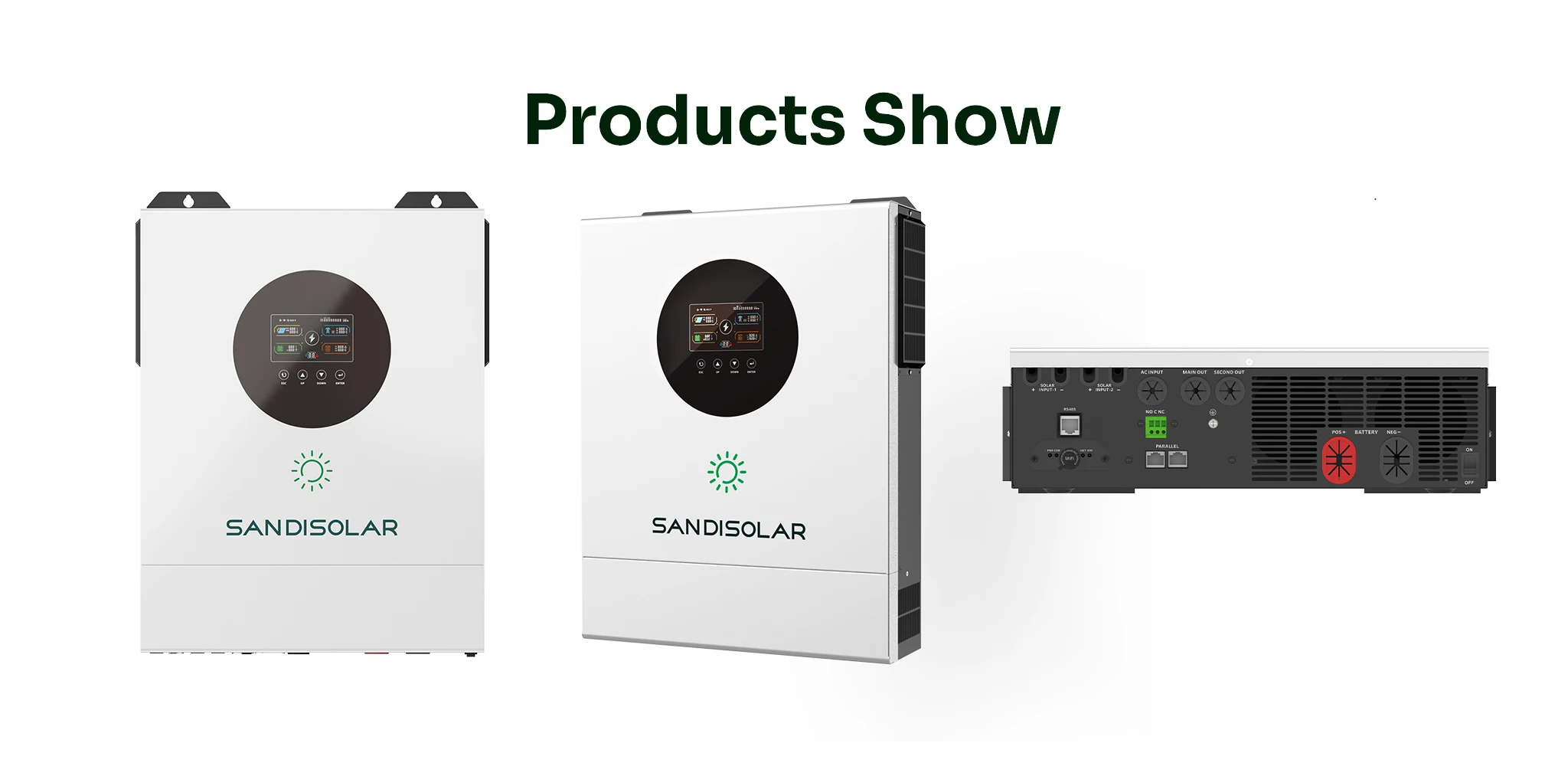 SANDISOLAR 11KW 48V Hybrid-Solarwechselrichter 6 Einheiten Parallel 160A MPPT 500VDC Dual-Ausgang Reine Sinuswelle Off-Grid WiFi-Controller – Detail 13