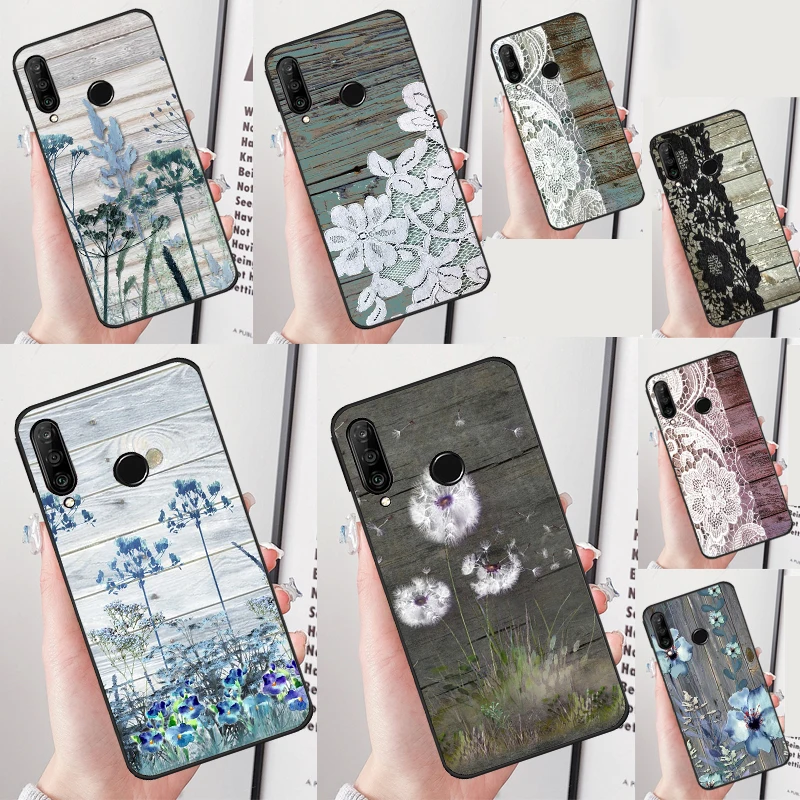 Western Rustic Barn Wood Lace Case For Huawei Nova 9 10 SE 5T 3i 7i 8i 11i Y60 Y61 Y70 Y90 P60 Mate 60 Pro P30 P40 Lite