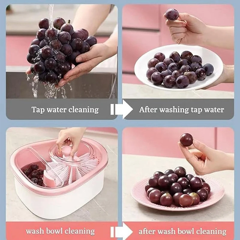 Fruit Washing Bowl Fruit and Vegetable Washer with Brush Portable Fruit Washer Fruit and Vegetable Washing Machine-A46I